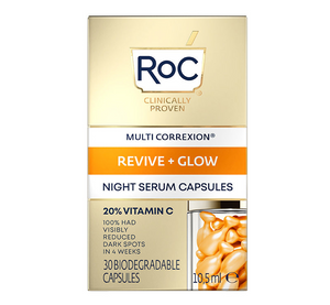 ROC MULTI CORREXION REVIVE + GLOW VITAMIN C NIGHT SERUM CAPSULES - 30 PACK