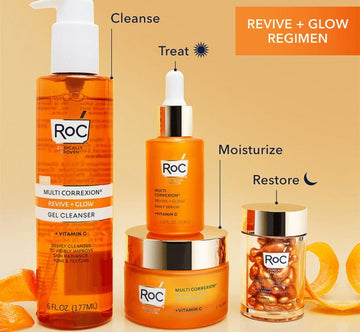 ROC MULTI CORREXION REVIVE + GLOW VITAMIN C NIGHT SERUM CAPSULES - 30 PACK